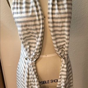 Grey and white striped summer vest.